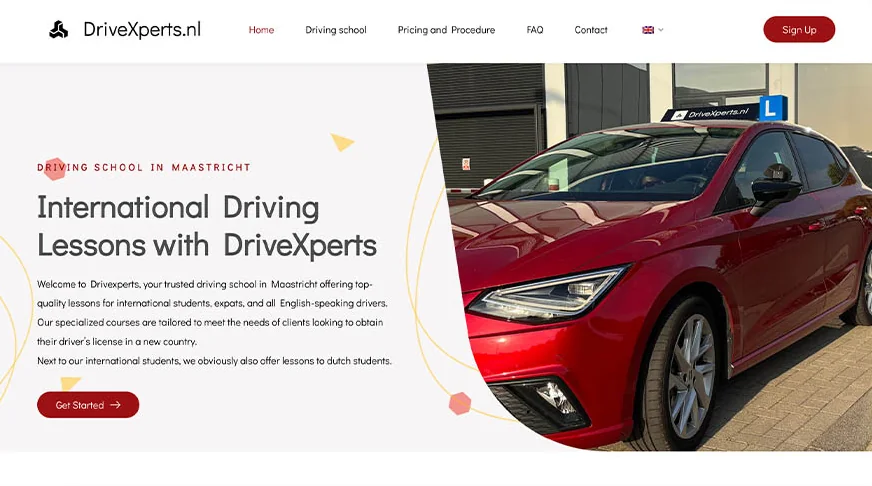 Website van DriveXperts, gemaakt door 043WEB